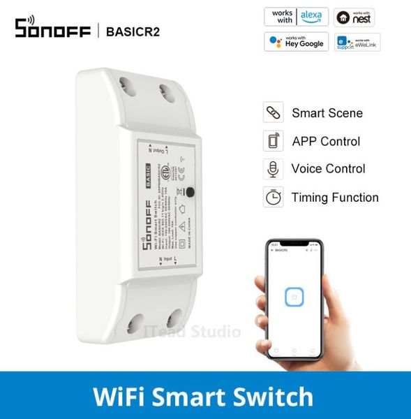 SONOFF BASICR2 Automação residencial inteligente Diy Wi -Fi Intelligent Wireless Control Remote Relay Relé Universal Módulo Trabalha com Ewelink8049709