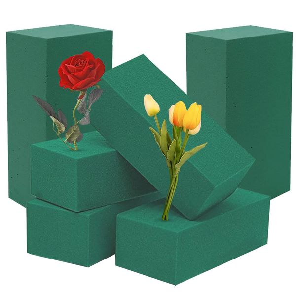 Dekorative Blumen Kränze Premium trocken Blumenschaumblöcke Blumenarrangements Lieferungen 6 Packungen Styroporblock für künstliche Pflanzen DHK3f
