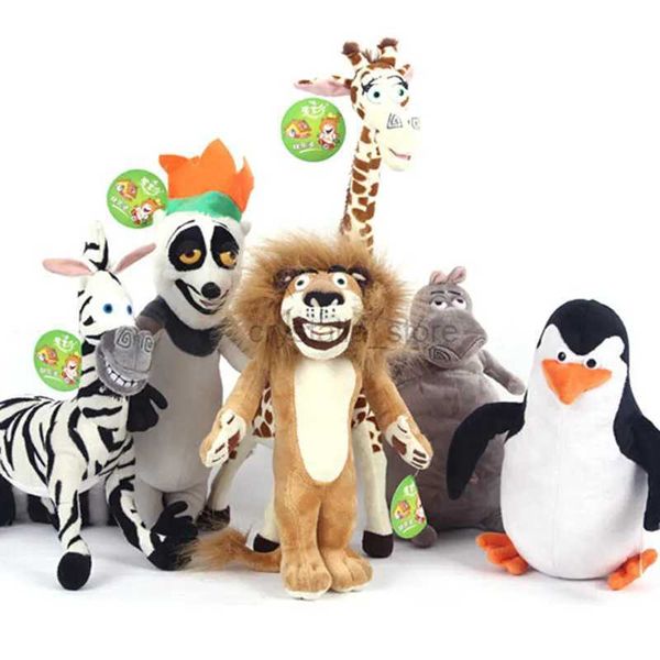 Filmler TV Peluş Oyuncak 6 PCS/Set Animasyon Film Madagaskar Peluş Oyuncaklar Karikatür Aslan Zürafa Penguen Zebra Hippo Lemur Bebekler Çocuk Bebek Doğum Günü Hediyeleri 240407