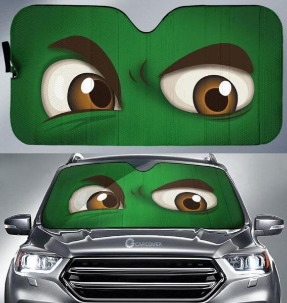 Auto Sonnenschutz Lustig 3D Grüne Augen Druck Innenschutz Universal Windschutzschatten für faltbare Wärmereflektor4088440