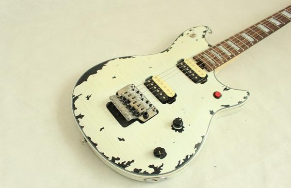 Super Rare Eddie Van Halen Wolf Music Man Ernie Ball Axis Relic White Electric Guitar Control Button Rosso Floyd Rose Tremolo3157331