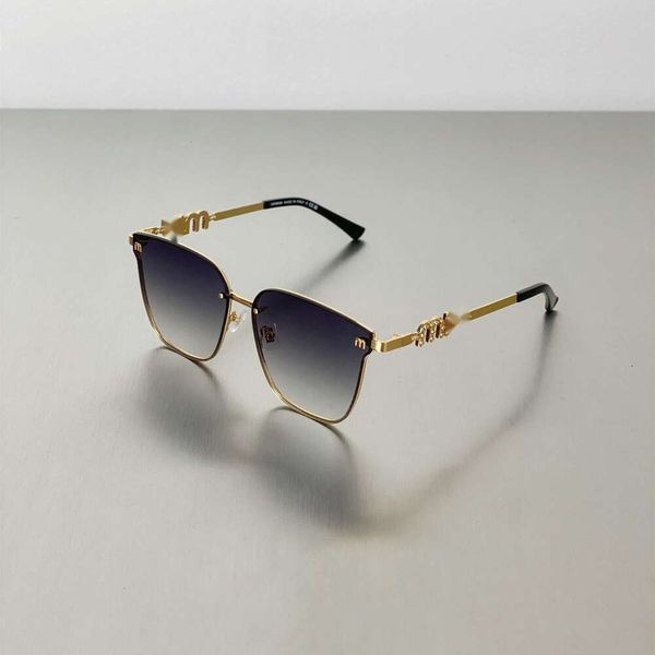 Óculos de sol Mium mium para homens designers designer luxo novo moda clássica de alta qualidade de qualidade de sol com arame de arame de ouro fino Óculos de sol da moda Grandes óculos de sol de moldura