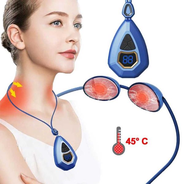 Tam Vücut Masajı EMS Kolye Servikal Omurga Masajı Elektrikli Isıtma Omuz Masajı Düşük Frekanslı Darbe Rahatlatıcı Taşınabilir Gevşeme Cihazı 240407
