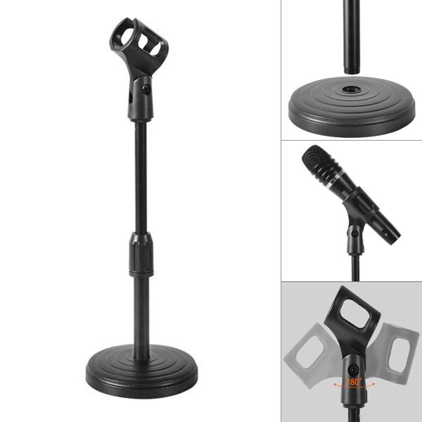 Mikrofonlar Esnek Desktop Tripod Katlanır Mikrofon Stand Ayarlanabilir açılı Disk Mikrofon Montaj Tutucu Stand Braketi Mikrofon Klips Kelepçesi