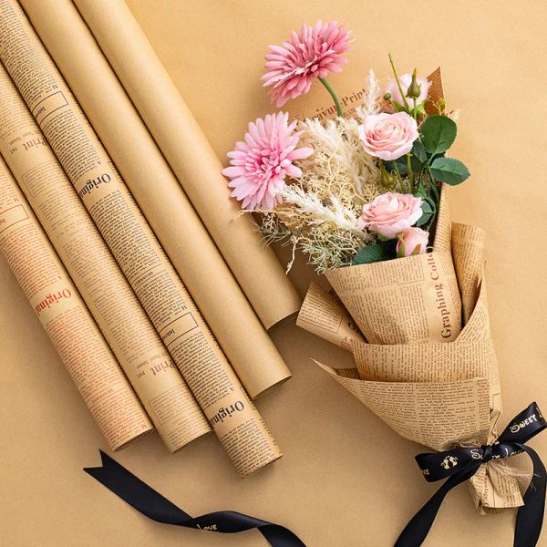 Бумага 10 шт. Новая Kraft English газета Двусторонняя печать Love Flower Curpping Papers для праздничной вечеринки подарки.