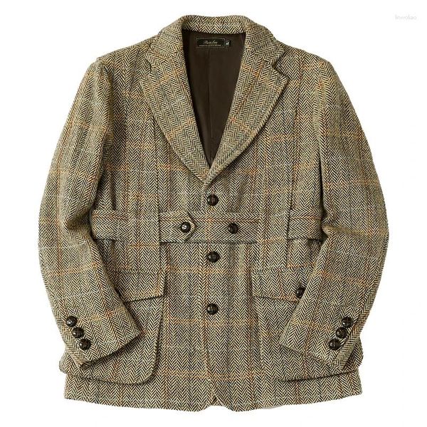 Herrenanzüge Tweed Norfolk Jacke Safari Stil Vintage England Anzug