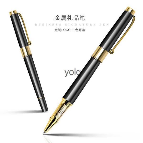 Fountain Pens Office Stationery Notiz Schreiben von Wasserbasis Black Gold Bullet Head 0,5 mm Metall Signatur H240407