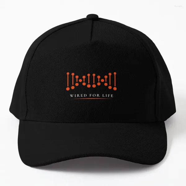 Ballkappen inspirierend verdrahtet fürs Leben - Wissenschaft DNA Strand Typografie Baseball Cap Rugby Hut Frauen Männer