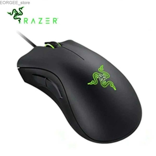 Ratos Razer Deathadder Camundongos com Mouse de Gaming com fio essencial 6400dpi Sensor óptico 5 Botão Standalone Y240407P0AJ