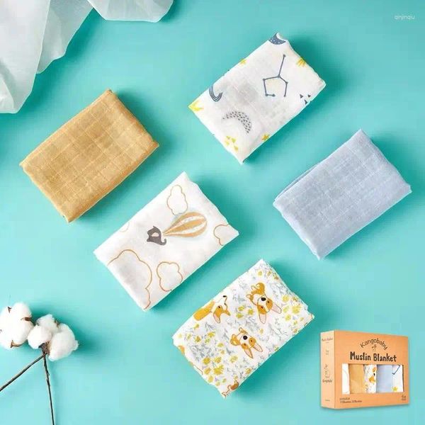 Coperte Prodotti materni e neonati Bamboo Cotton Saliva asciugamano bavaglino Aamboo Triangle quadrata scatola