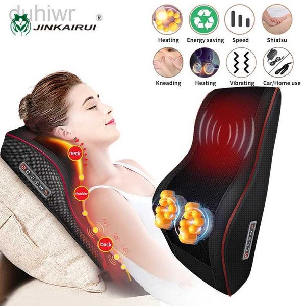 Massageador de corpo inteiro Jinkairui mais recente 3 em 1 travesseiro de massagem Duelo de carro Home Use pescoço na cintura do ombro Massageador portátil Melhor alívio de presente Dor 240407