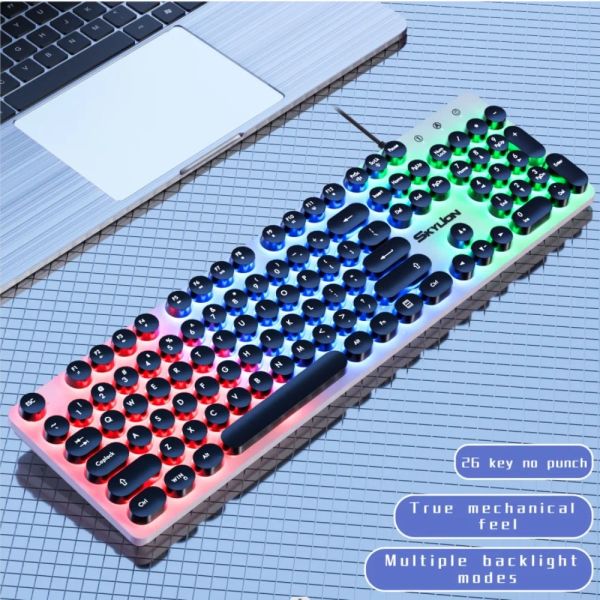 Teclados com fio 104 Keys Gaming and Office 104 Keys Membrana Teclado H300 Firada Teclado Iluminado Teclado Teclado Gaming Teclado