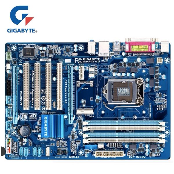 Motherboards gigabyte gap75d3 placa -mãe original LGA 1155 DDR3 USB2.0 USB3.0 SATA3 P75 D3 32 GB INTEL B75 22NM MAINBOAR