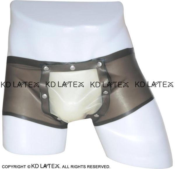 Sexy Latex Boxer Shorts mit Codpiece Open -Schritt -Gummi -Slips Kabeljau -Unterwäsche Unterwäsche Bottoms Höschen 00484015115