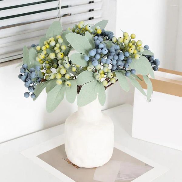 Dekoratif çiçekler mavi çeşit sonbahar sahte çay gülü ipek çiçek gerbera plastik diy düğün ev aksesuarları