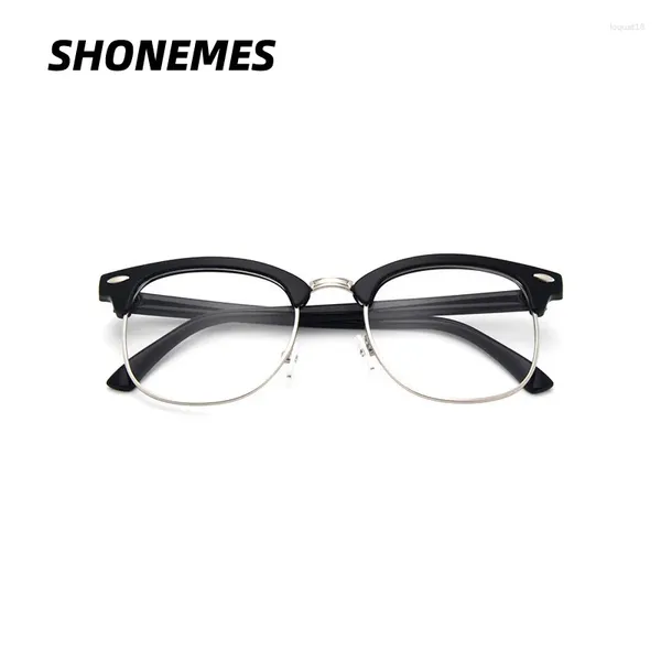 Sonnenbrillen Frames Shonemes klassische Quadratgläser Rahmen Männer Frauen Retro-Design halbfreie Brillen schwarze Schildkröte Brown für Unisex
