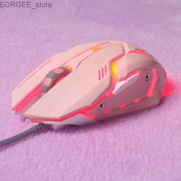 Мыши 2.4G беспроводные USB Gaming Pink Mouse Mute Mute Led Gamer Silent Mice Oftical Office Computer для настольного ноутбука Эргономический ПК Mause Y240407