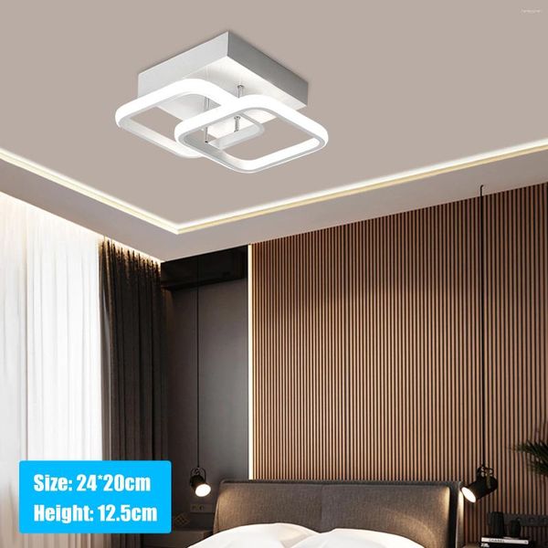 Luzes de teto Chandelier White Square Led Cozinha Led Banheiro Lâmpada