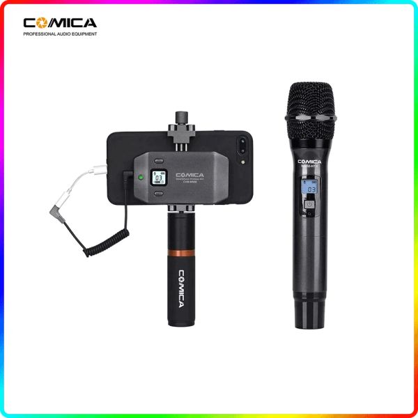 Mikrofone Comica CVMWS50H Multichannels Smartphone -Wireless -Mikrofon mit Handheld -Sender 6 Kanäle 60 m Arbeitsabstand