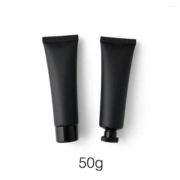 Garrafas de armazenamento Squeeze reabastecível 50 ml Recipientes de cosméticos pretos foscos Viagens de loção para o corpo Creme Use tubo de plástico vazio vazio