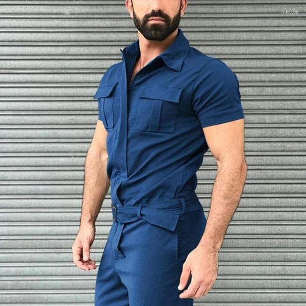 Erkeklerin Takipleri İlkbahar ve Yaz Tulumları Kısa kollu pantolon güvenlik üniformaları iş kıyafetleri eğitimi açık hava gündelik