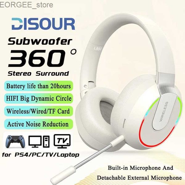 Aurberi auricolari per cellulari auricolari Bluetooth 5.3 HIFI stereo auricolare wireless auricolare cancellazione del gioco Microfono HD Supporto TF scheda TF TV PS4 Laptop Y240407