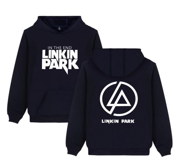 Con cappuccio intero Linkin Park Uomini Stampato Modello Rock Roll Fashion Pullover Giordie Oversize Fleece Cotton Black Eu SWE6566923