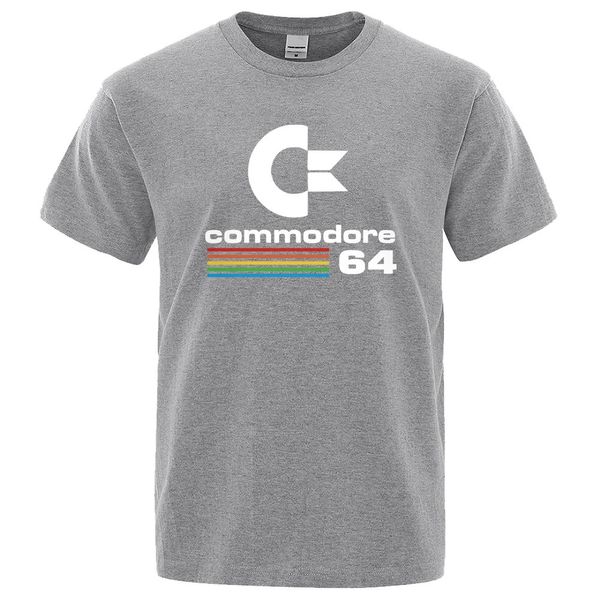 Loose Men T-Shirts Sommer Commodore 64 Drucken T-Shirt C64 Sid Amiga Retro coole Design Street Kurzarm Top Tee Baumwollkleidung 240407