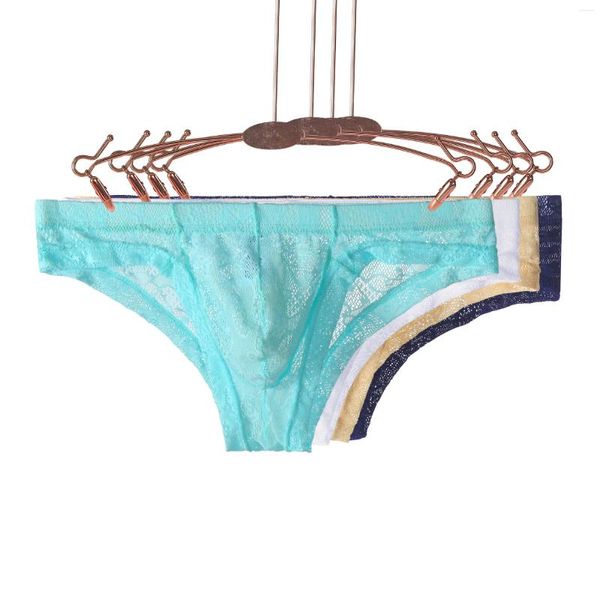 Underpants Arrivo sexy pizzo uomo mutandine mutande da uomo slip trasparenti mutanti lingerie mini maschio basso