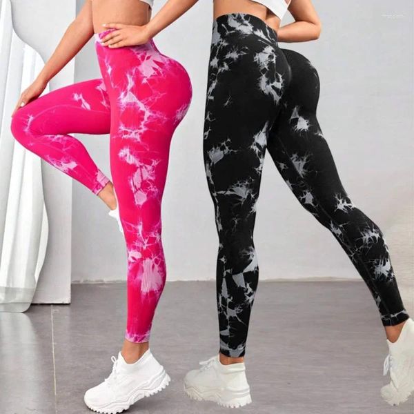 Aktive Hosenkrawattenfarbstoff nahtloser Sport laufen Yoga tragen Strumpfhosen Leggings Fitness Outfits Frauen Fitnessstudio Training Mallas