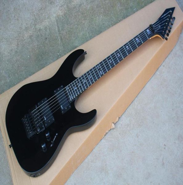 Kafatası kakma ve aktivite pickprosewood klavye ile siyah elektro gitar custom4269556