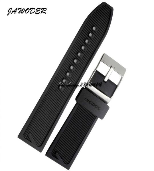 Banda de vigia de jawoder 24mm Menm Watch Bands Bandas pretas de mergulho à prova d'água preta fivela de pino de aço inoxidável de aço inoxidável para +ferramentas1973182