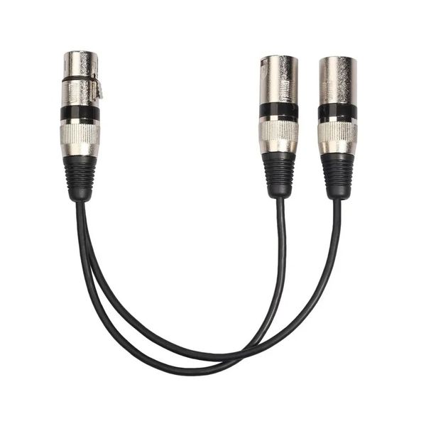 3pin xlr jack fêmea para duplo plugue masculino splitter de 30 cm de cabo de cabo para um amador de fone de ouvido de amplificador para mixer de fone de ouvido