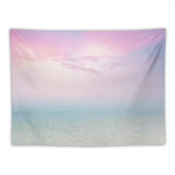 Taquestres Dream férias de praia de areia branca rosa céu rosa Turquois água de tapeçaria decorações de quarto decoração de parede