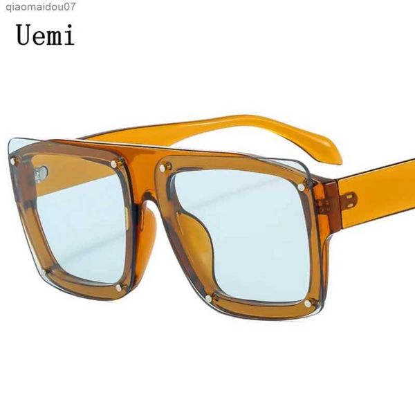 Óculos de sol Novos óculos de sol quadrados casuais para homens de sopro vintage de luxo deisgner lente colorida lente de lente de lente UV400 Glassl2404