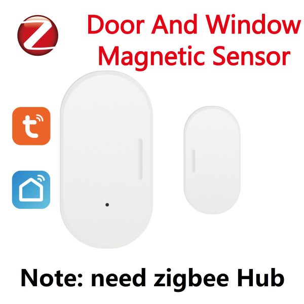 Controle o sensor magnético da porta e janela do tuya Zigbee conexão sem fio Smart Home sem fio Detectores de porta Magnetic Automation