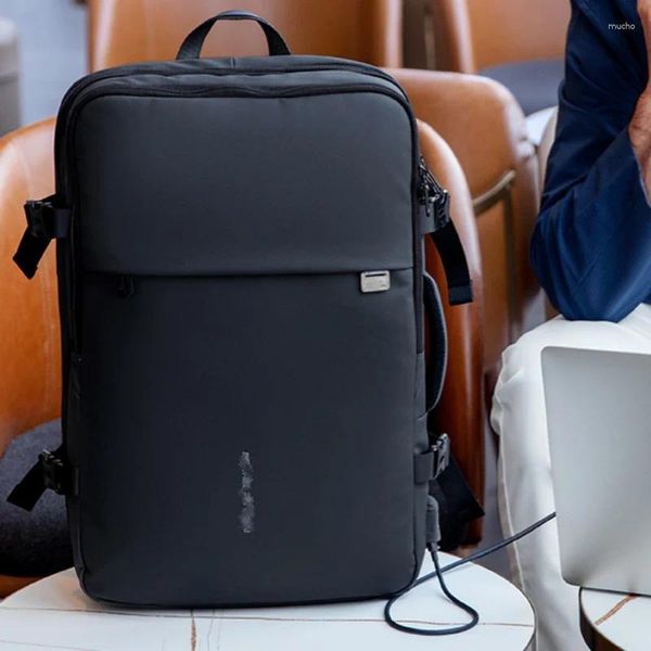 Backpack Large Men Business Rucksack 40L Erweiterbarer Reisetasche für Anfälle in 17 -Zoll -Laptop