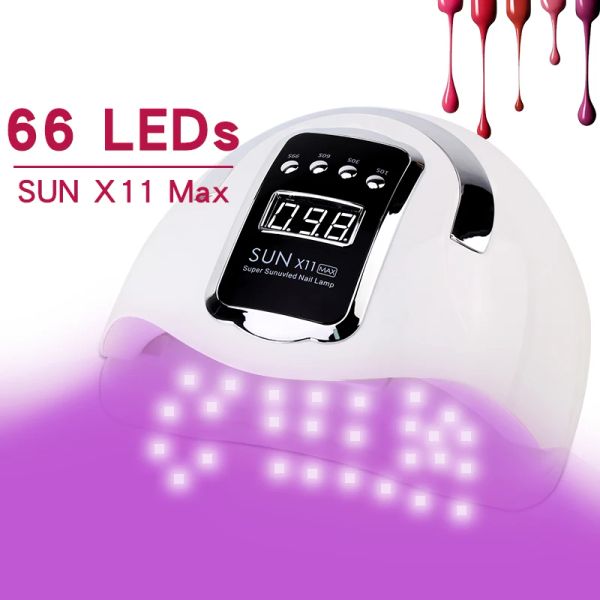 Abiti sole x11 lampada per chiodo max 66 perle ad alta potenza asciutto rapido tutto smalto gel per chiodo professionale fototerapia di manicure set di manicure