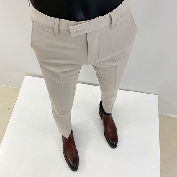 Calça masculina de ponta de designer de designer de outono renda para cima lápis Casual Casual