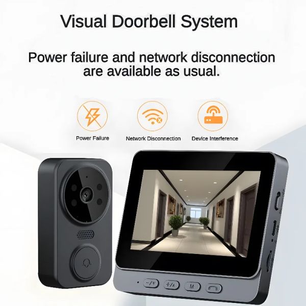 Türklingel Security System Smart Wireless Video 4,3 Zoll Bildschirm Smart Ring Preis Zuschauer Smart Door Eyetorklingel Kamera drahtlose Türglocke