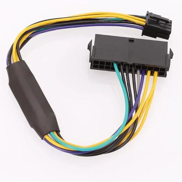 12 polegadas 0,3m ADX PSU Adaptador de 24 pinos a 8 pinos compatíveis com Dell Optiplex 3020 7020 9020 Precision T1700