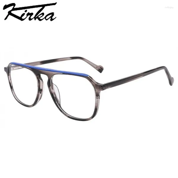 Occhiali da sole cornici Kirka Man telaio Forma quadrata Spettacoli maschili Stripes bianche/grigie da donna Goggle occhiali WD4141