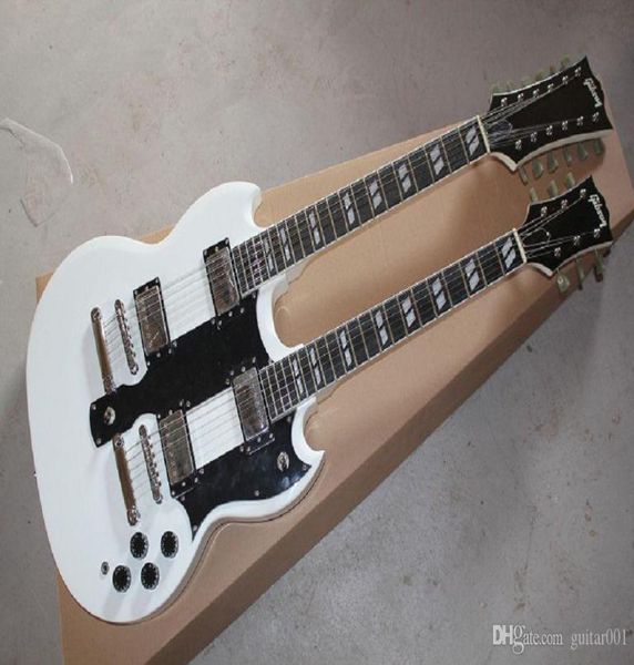 2014 Whole New Arrival 6 12 Strings Double Neck Custom Guitar SG 1275 White Electric Guitar2920915