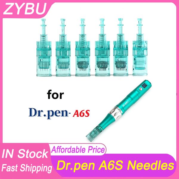 50pcs Professional Green Bayonet Needles Cartuidges 11 16 24 36 42pin Nano Dimensione per la Penna Derma Microneedling Dr.Pen A6S Face Skin Care Dermapen Sostituzione Testa