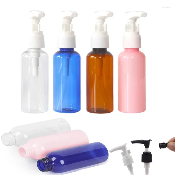 Garrafas de armazenamento 10pcs recarregáveis 30/50/10/150ml de dispensador de bomba de plástico vazia para loções para limpeza de shampoo produtos de limpeza de mão Sinitizador de mão