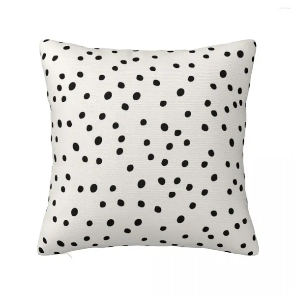 Pillow Preppy Flecken Schwarz -Weiß Minimal Molka Dot Print Wurf -Sofa -Deckungs -Weihnachtsabdeckungen