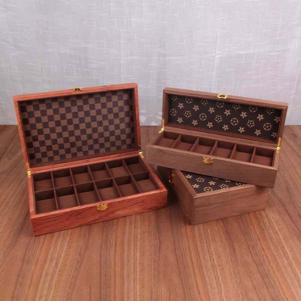 Designer Boxes Boxes Wholesale in legno Boxa di orologio in legno 6 10 12 Case di visualizzazione di imballaggi a griglia