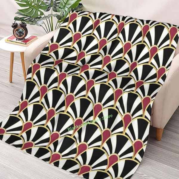 Cobertores Borgonha Sienna e Art Gold Art Deco Throw Blanket 3D Sofá impresso quarto decorativo Crianças adultas Presente de Natal