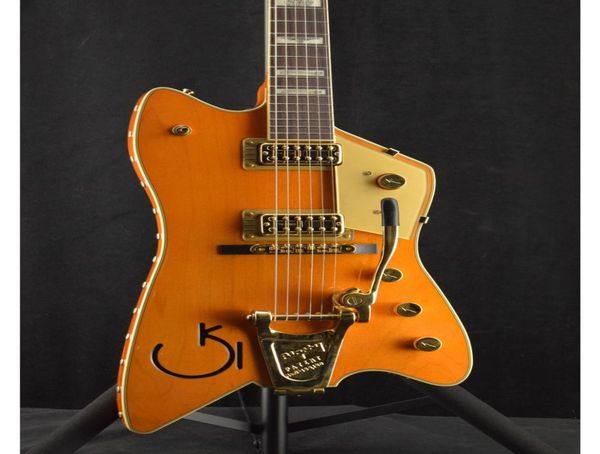 6199TW BILLY BO Jupiter Fire Thunderbird Western Orange Electric Guitar Guitatore Steer Fence Inlays Pearloid Bigs Tremolo Bridge G1231393