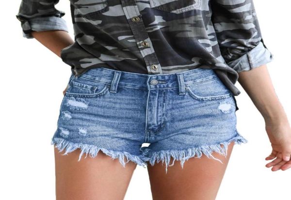 Shorts jeans rasgados shorts de jeans de bainha bruta 5 bolsos de fechamento de botão de jeans push up butt ouc4052523997